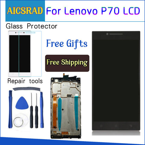 AICSRAD 5,0 ''LCD para LENOVO P70 pantalla táctil con reemplazo de marco para Lenovo P70 pantalla LCD P70-A P70A negro Whtie ► Foto 1/1