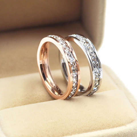 KNOCK Girl-anillo geométrico lleno de oro rosa, anillos de compromiso de boda para mujer, los mejores regalos ► Foto 1/6