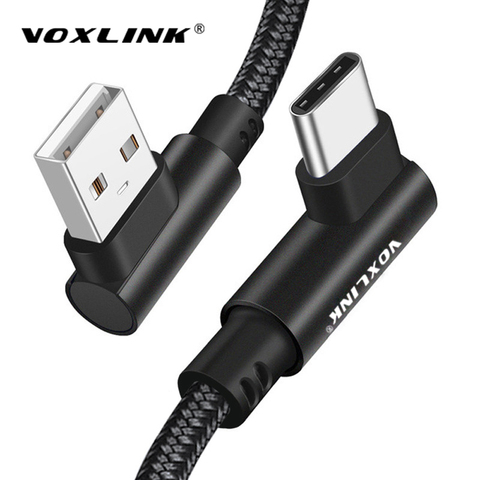 VOXLINK, USB tipo C, cable de carga rápida de 90 grados, usb c, cable de datos tipo-c, Cargador usb-c para Samsung S8 S9 Note 9 8 Xiaomi mi8 mi6 ► Foto 1/6