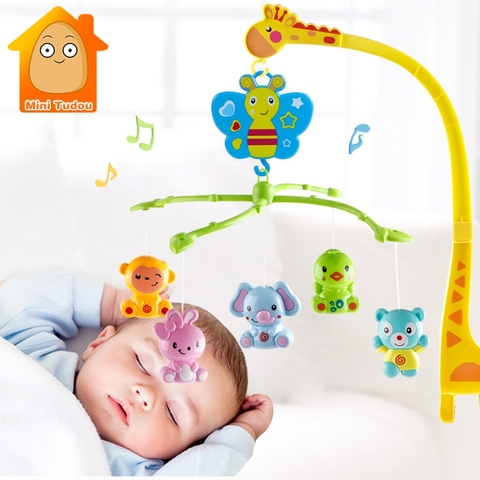Cuna Musical de cama móvil 4 en 1, cascabel de animales Kawaii, sonajero giratorio para bebé, soporte con juguetes de jirafa, caja de música de regalo ► Foto 1/6