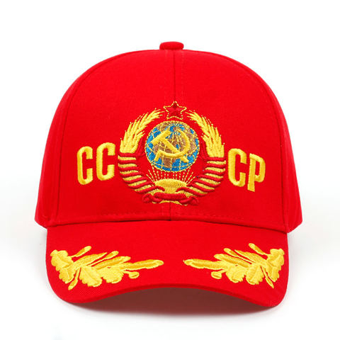 2022 CCCP URSS ruso estilo gorra de béisbol Unisex negro rojo del algodón del casquillo del snapback con 3D bordado mejor calidad sombreros ► Foto 1/6