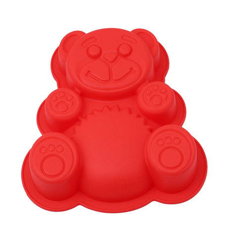Molde de silicona con forma de oso adorable en 3D, molde de silicona para hornear, cortadores de cocina, cortadores de Fondant Taart Decoratie Silikonowe Formy 3D ► Foto 1/6