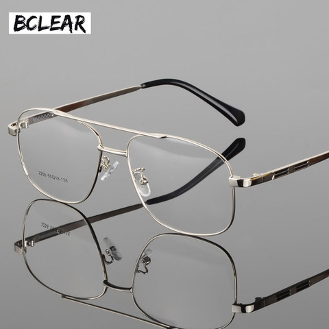 BCLEAR-gafas clásicas de aleación para hombre, Marco óptico para hombre, puente doble de alta calidad, monturas para gafas de cara grande ► Foto 1/6