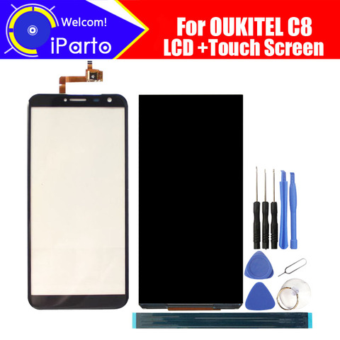 5,5 pulgadas OUKITEL C8 pantalla LCD + pantalla táctil 100% Original LCD + digitalizador de Panel de vidrio de reemplazo para OUKITEL C8 ► Foto 1/6