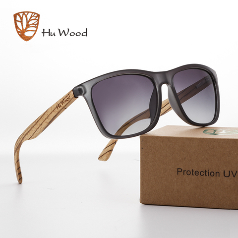 Hu cuadrados de madera gafas de sol de la marca de los hombres de diseño UV400, gafas de sol para hombres Retro gafas de sol de conducir polarizado GR8034 ► Foto 1/5