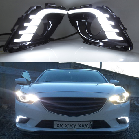 Juego de luces LED DRL para coche, intermitente para Mazda 6, Mazda6, Atenza 2013, 2014, 2015, luces de circulación diurna, luz diurna, antiniebla ► Foto 1/6