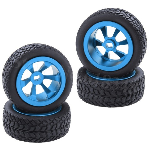 4 Uds. De neumáticos y ruedas para coche de control remoto WLtoys 1/28 K969 K989 K999 P929 4WD, piezas de mejora de Rally todoterreno ► Foto 1/6