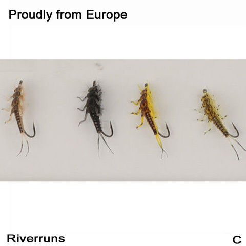 Riverruns-moscas realistas para Stonefly, surtido de moscas de Ninfa, 4 colores con caja de mosca ► Foto 1/4