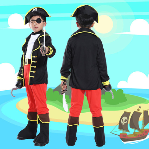 Disfraces de Halloween niños traje de pirata niños Capitán Jack Cosplay para la Navidad Año Nuevo Purim ropa pirata ► Foto 1/6