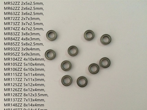 Rodamientos de bolas Blindados de Metal, modelo miniatura cojinete MR Series MR52ZZ a MR149ZZ, 10 Uds. ► Foto 1/3