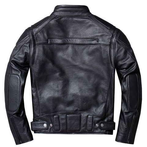 Chaqueta Vintage de cuero genuino para hombres, chaqueta de piloto negro de la Fuerza Aérea de vuelo de la motocicleta del motorista, chaquetas de vaca reales, abrigos de talla grande 4XL jaqueta ► Foto 1/1