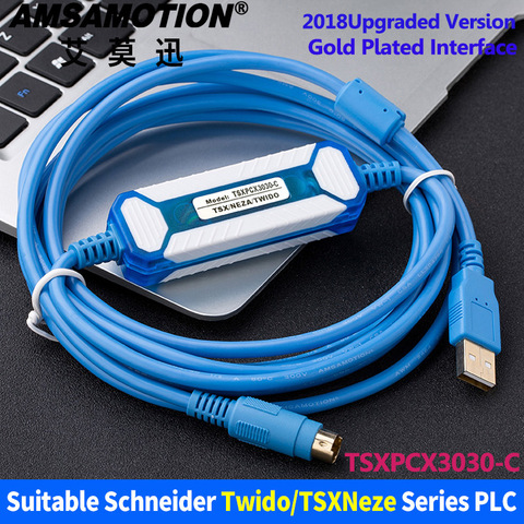 Amsamotion TSXPCX3030-C adecuado Schneider Twido/ TSX /Neza serie Cable de programación de PLC TSXPCX3030 Cable de descarga ► Foto 1/6