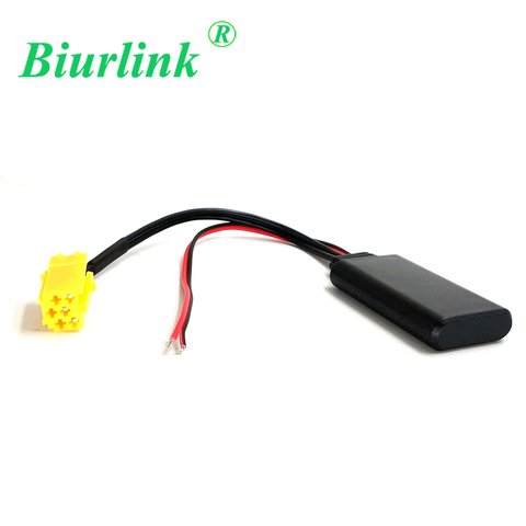 Biurlink coche amarillo 6Pin Mini ISO Aux-En Bluetooth Módulo de Cable de adaptador de Audio para Fiat 500 Bravo Panda Punto para Blaupunkt CD ► Foto 1/3