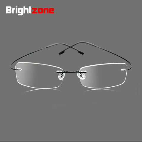 Gafas ópticas con memoria de aleación de titanio, lentes graduadas para miopía, montura sin montura, 9 colores, 1,56, 1,61 ► Foto 1/6