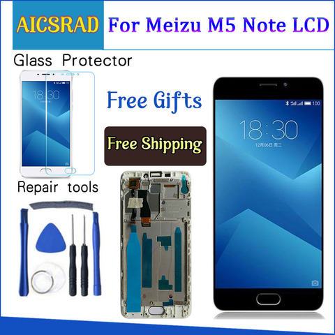 Pantalla LCD de alta calidad + digitalizador, pantalla táctil de cristal, piezas de repuesto para Meizu M5 Note de 5,5 pulgadas con marco de 1920x1080 ► Foto 1/5