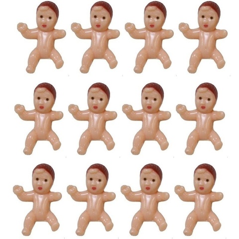 Muñeca pequeña de plástico para baby shower y hielo, juego de cubo, accesorios, manualidades, decoraciones, 1,3 