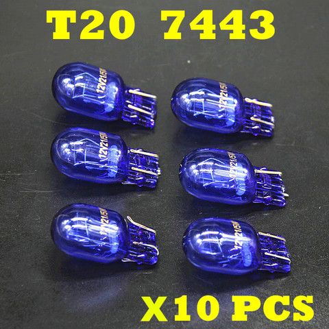 Bombilla de doble filamento para coche, bombilla de xenón T20 580 W21/5W de cristal azul Natural 12V 21/5W W3x16q, 7443 ► Foto 1/5