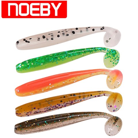 NOEBY-Cebo suave para Pesca, Señuelos de Pesca de cola en T de silicona, 2 bolsas, 5cm/0,7g 7,5 cm/2,2g 9cm/4,5g ► Foto 1/6