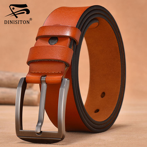Diniton-Cinturón de piel auténtica de vaca para hombre, cinturones de diseñador, de alta calidad, de lujo, a la moda, vintage, FG201 ► Foto 1/1