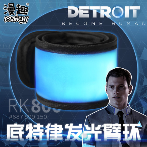 Detroit: Become-Lámpara LED de Conner humano RK800, brazalete azul luminoso, banda para el brazo, anillo, disfraces, accesorios de Cosplay, nuevo ► Foto 1/6