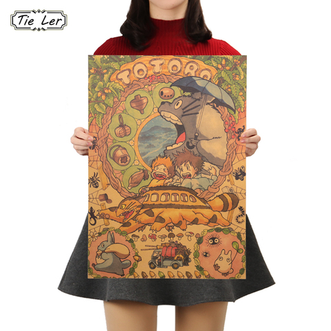 Cartel de papel Kraft TIE LER, cartel de animación japonés, pegatina de decoración de pared, decoración de habitación, póster Vintage 50,5 x 36cm ► Foto 1/6