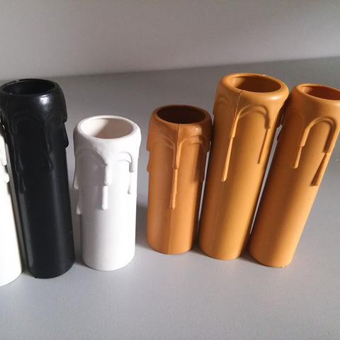 Tubo de plástico E14 para portalámparas, accesorios para lámpara colgante, Color blanco, negro, dorado, cromado, 3 uds. ► Foto 1/5