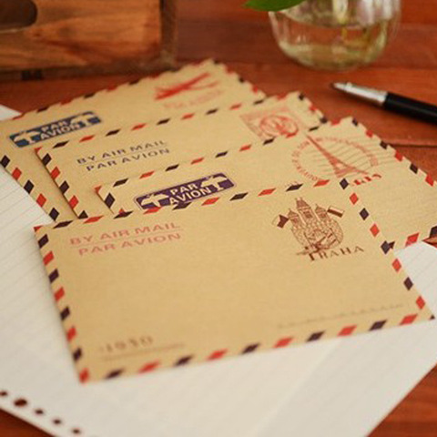 10 unids/lote Mini Retro Vintage París sobre de papel de moda lindo Kawaii papelería coreana para tarjetas ► Foto 1/1
