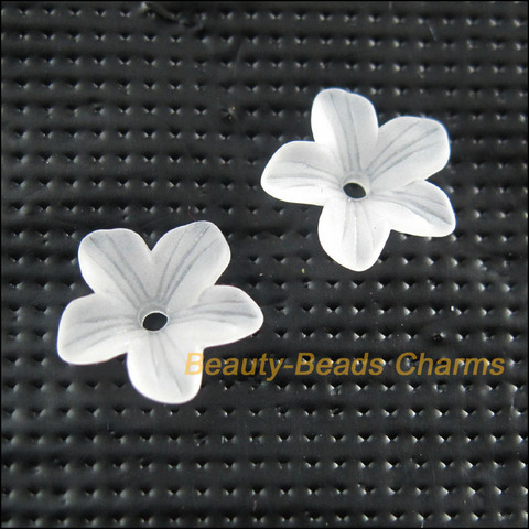 Separadores de flor y estrellas acrílicas de plástico blanco, tapas de cuentas del extremo, abalorios de 11mm, 200 Uds., novedad ► Foto 1/4