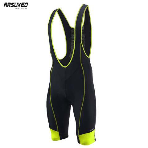 ARSUXEO 2017 hombres ciclismo Bib Shorts bicicleta MTB Bib shorts 4D COOLMAX Pad ciclismo Jersey ropa ► Foto 1/6