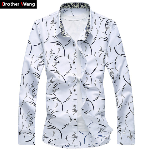 2022 nueva camisa de gran tamaño de los hombres de negocios de ocio camisa de manga larga Hombre camisa informal de marca 5XL 6XL 7XL ► Foto 1/4