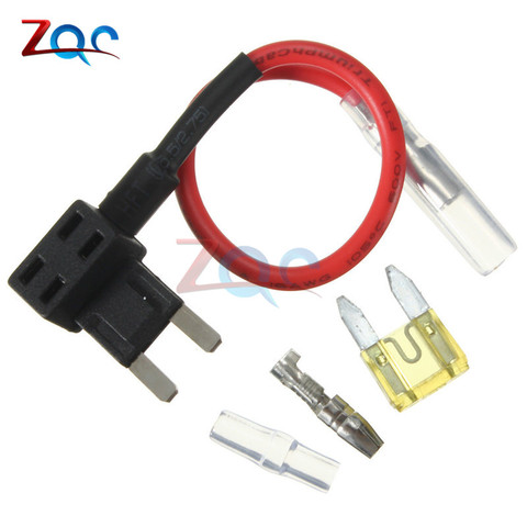 12V fusible, añadir un circuito TAP adaptador Ford estándar ATM APM hoja fusible automático con 10A fusible cuchilla para coche con soporte ► Foto 1/5