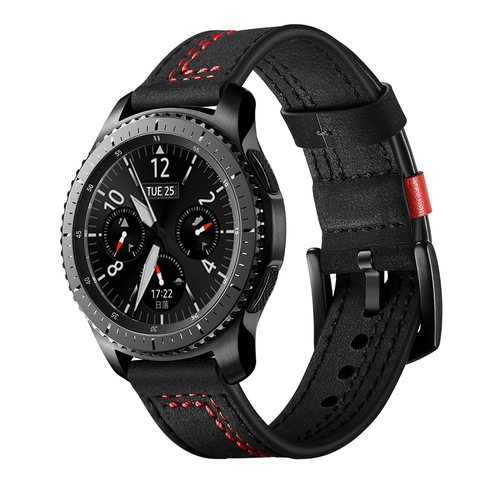 Correa de cuero genuino para Samsung Galaxy Watch, 46mm, Gear S3 frontier, pulsera clásica, huawei watch GT 2, banda de 46mm, 22mm ► Foto 1/5