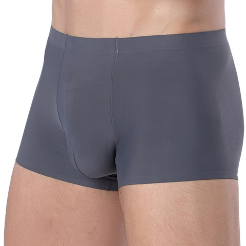 Calzoncillos bóxer de seda antibacterianos para hombre, ropa interior, Sexy, sin costuras, 1 uds. ► Foto 1/6