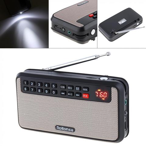 Rolton T60 portátil de tarjetas TF USB Mini altavoz de Radio FM con pantalla LED Subwoofer MP3 reproductor de música/lámpara de la antorcha dinero verificar ► Foto 1/1