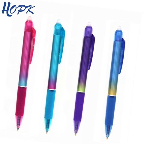 4 unids/set color Arco Iris pluma borrable de prensa de 0,5mm en azul/negro tinta borrable bolígrafo para la escuela materiales de escritura para oficina papelería ► Foto 1/6