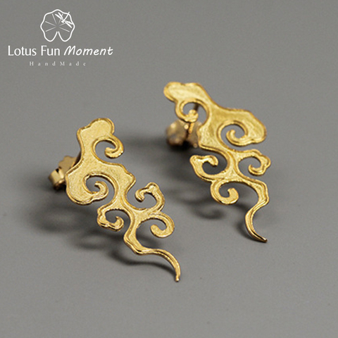 Lotus Fun Moment Plata de Ley 925 auténtica para mujer, joyería de moda, pendientes de gota de nube de atardecer, aretes Vintage de estilo chino ► Foto 1/1