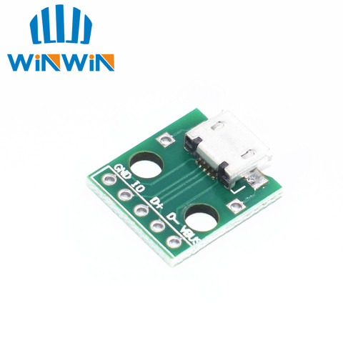 I63 MICRO USB A Adaptador DIP conector hembra de 5 pines Convertidor para placa de circuito impreso tipo B ► Foto 1/2