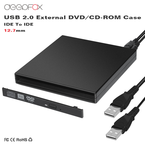 Caja de cierre de DVD externo RW, con ranura USB 2,0 en DVD, caja IDE de 12,7mm para unidad óptica ECD002 ► Foto 1/6