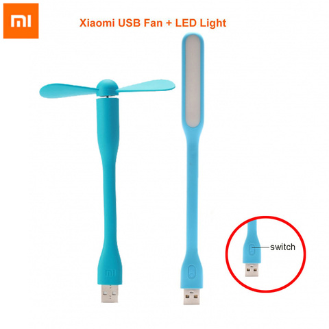 Original Xiaomi Mi lámpara de luz LED USB versión mejorada + Mi USB ventilador portátil adaptador para ordenador portátil PC banco de la energía ► Foto 1/6