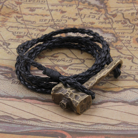 Pulsera vikinga de cuero hecha a mano para hombre, 1 unidad ► Foto 1/4