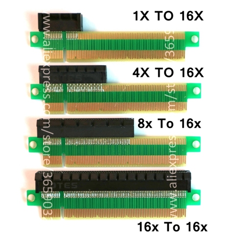 PCI-E 1X 4X 8X 16X hembra a PCI-E 16X macho adaptador de conversión de conexión de extensión de gráficos tarjeta Compatible con PCIe 3,0 ► Foto 1/5