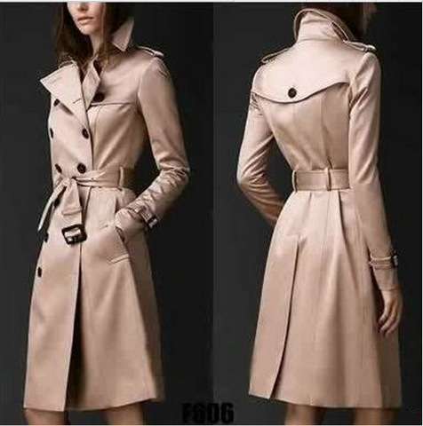 Otoño 2022 nueva marca mujer gabardina larga rompevientos Europa América moda tendencia doble-breasted largo Trench Q1534 ► Foto 1/1