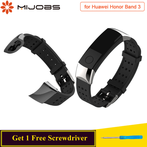 Correa de silicona de TPU Mijobs para Huawei Honor Band 3, accesorios de reloj inteligente, correa de reemplazo de pulsera para Honor Band 3, pulsera de correa ► Foto 1/6