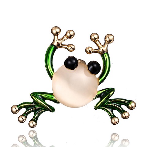 Broche de rana Animal de moda broches de cristal accesorios de decoración de ropa para mujer broches de joyería de boda para niñas insignias ► Foto 1/6