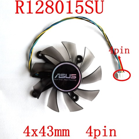 Envío Gratis R128015SU 75mm 4pin 4x43mm para ASUS EAH5830/6850/8600/9800 GTS 260 /450/460 HD7850 tarjeta gráfica ventilador de refrigeración ► Foto 1/2