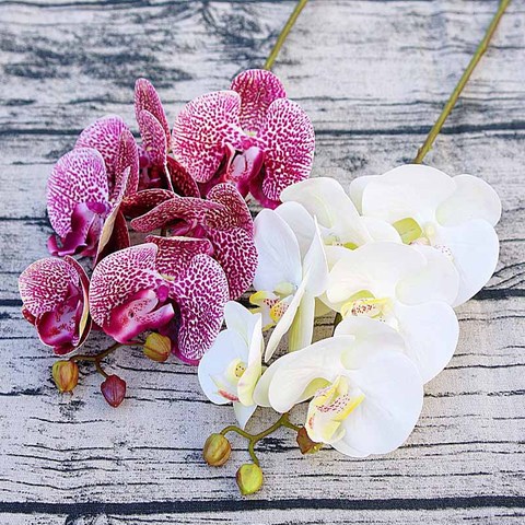 Orquídea mariposa pequeña 3D de simulación, 6 cabezas/Paquete de flores falsas para el hogar, decoración de boda, pared, falaenopsis Artificial ► Foto 1/6
