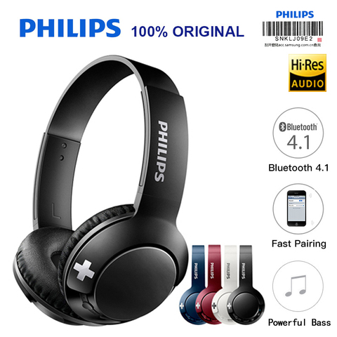 Auriculares Bluetooth Philips Auriculares auriculares inalámbricos volumen SHB3075 con Control de micrófono para Galaxy Note 8 Xiaomi Hua Wei ► Foto 1/6