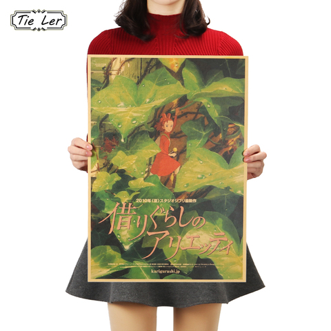 Corbata LER el prestatario Arrietty animación clásico cartel Vintage de papel Kraft decoración etiqueta de la pared 51,5 36cm x 36cm ► Foto 1/6
