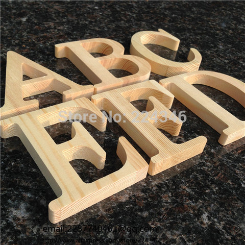 Venta al por mayor 10 cm de alto madera letras de madera A Z alfabeto cumpleaños regalo nupcial boda fiesta decoración del hogar carta independiente ► Foto 1/5