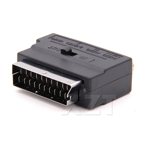 Venta caliente Mini RGB Scart a RCA compuesto s-video AV TV Audio adaptador SCART conector hembra convertidor ► Foto 1/3